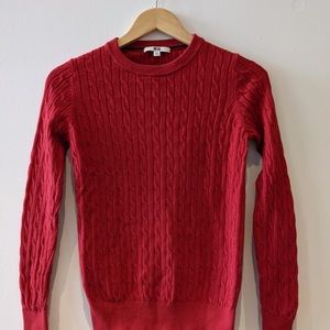 UNIQLO Red Textured Knit Sweater